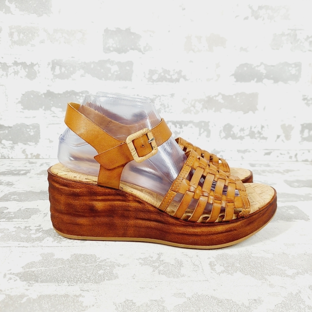 New KORKS Marley Tan Strappy Wedge Sandal H330 - Picture 5 of 11